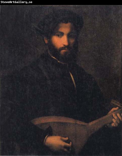 CAMPI, Giulio Portrait of a Gentleman with Mandolin